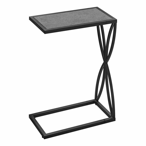 Daphnes Dinnette 25 in. Metal Stone Look Accent Table, Grey & Black DA2433093